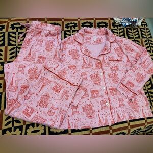 Roller Rabbit Coucou Paris Print Lindy Lounge Set